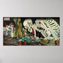 Skeleton manipulated by Witch, Kuniyoshi