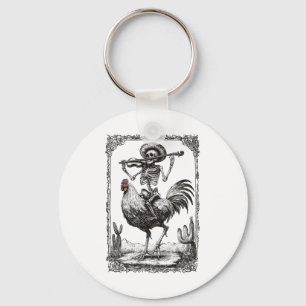 Skeleton Mariachi Bynd Rooster Mexico Fiesta Cinco Key Ring