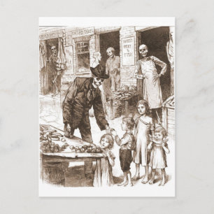 Skeleton Market Postcard