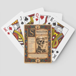 Skeleton, Mediaeval Bestiary Art Playing Cards