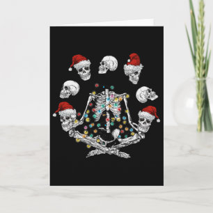 Skeleton Meditation Skull Yoga Christmas  Card