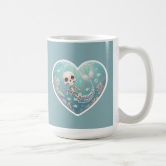 Skeleton Mermaid in Underwater Scene Coffee Mug