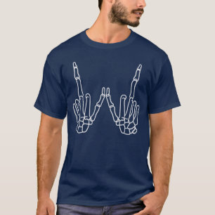 Skeleton Metal Hand Punk Rock Grunge Gothic Goth T-Shirt