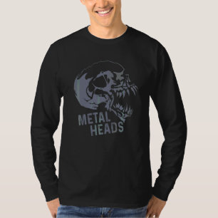 Skeleton Metal Heads For Death Metal And Heavy Mu T-Shirt