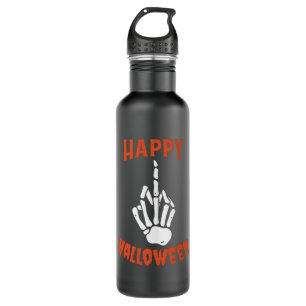 Skeleton Middle Finger Happy Halloween 710 Ml Water Bottle