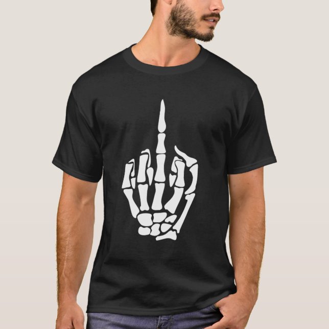Skeleton Middle Finger T-Shirt (Front)