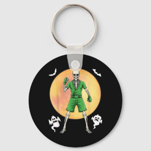 Skeleton MMA Halloween Full Moon Spooky Style Key Ring