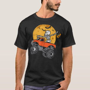 Skeleton Monster Truck Moon Candy Toddler Boys Hal T-Shirt