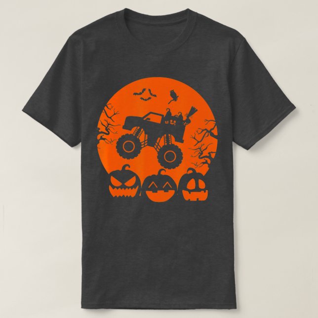 Skeleton Monster Truck Moon Candy Toddler Hallowee T-Shirt (Design Front)