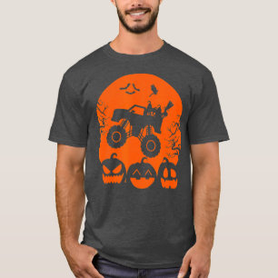 Skeleton Monster Truck Moon Candy Toddler Hallowee T-Shirt