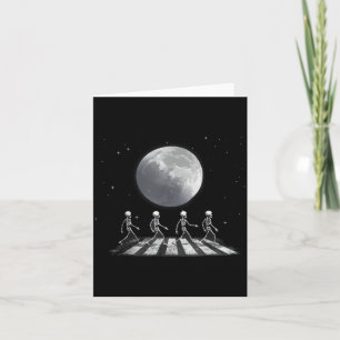 Skeleton Moon Band Funny Rock Concert Halloween Card