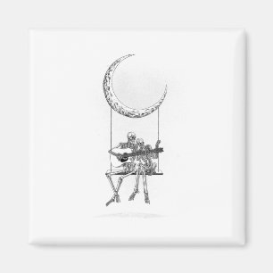 Skeleton Moon Band Tees - Rock And Roll Concert Gr Magnet