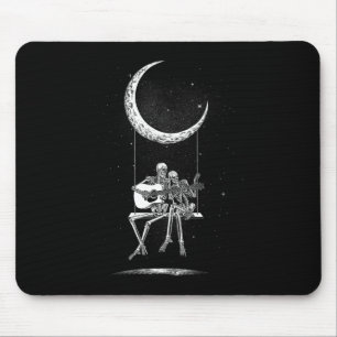 Skeleton Moon Band Tees - Rock And Roll Concert Gr Mouse Pad