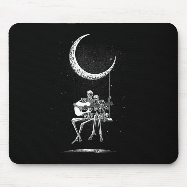 Skeleton Moon Band Tees - Rock And Roll Concert Gr Mouse Pad (Front)