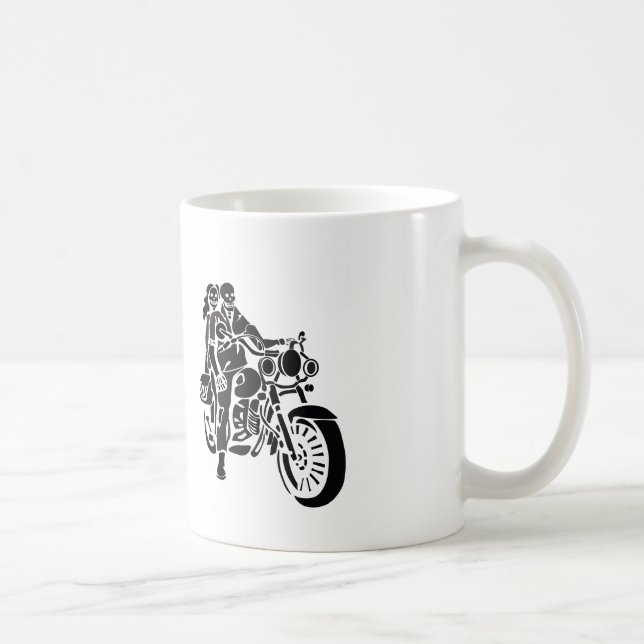 Skeleton Motorcycle Couple Coffee Mug (Right)