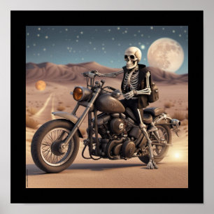 Skeleton Motorcycle Poster