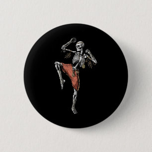 Skeleton Muay Thai Boxing Karate Kickboxing Martia 6 Cm Round Badge
