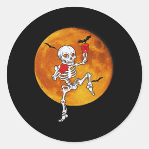 Skeleton Muay Thai Halloween Kickboxing Mma Classic Round Sticker