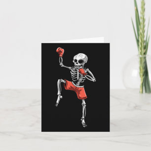 Skeleton Muay Thai Halloween Kickboxing Mma Fighte Card