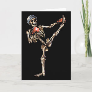 Skeleton Muay Thai Halloween Kickboxing Mma Fighte Card