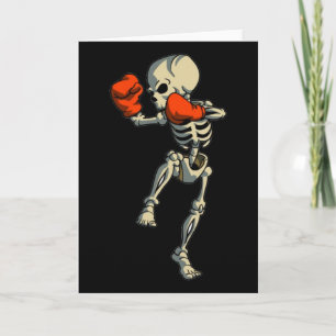 Skeleton Muay Thai Halloween Kickboxing Mma Fighte Card