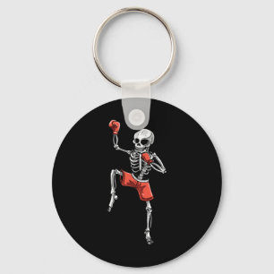 Skeleton Muay Thai Halloween Kickboxing Mma Fighte Key Ring