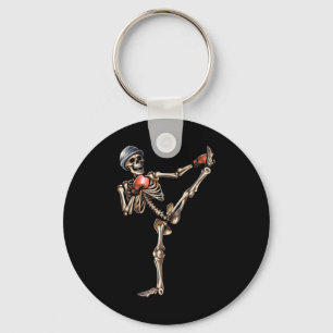 Skeleton Muay Thai Halloween Kickboxing Mma Fighte Key Ring