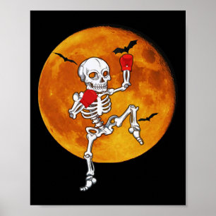 Skeleton Muay Thai Halloween Kickboxing Mma Poster