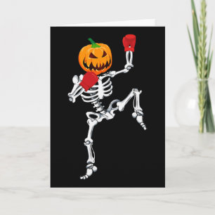 Skeleton Muay Thai Halloween Pumpkin Kickboxing Mm Card