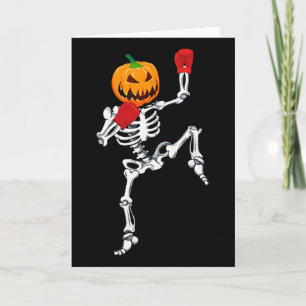 Skeleton Muay Thai Halloween Pumpkin Kickboxing Mm Card