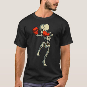Skeleton Muay Thai Kickboxing MMA Funny Halloween T-Shirt