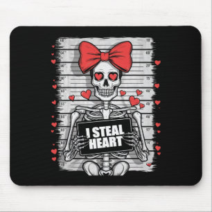 Skeleton Mugshot I Steal Hearts Skeleton Valentine Mouse Pad
