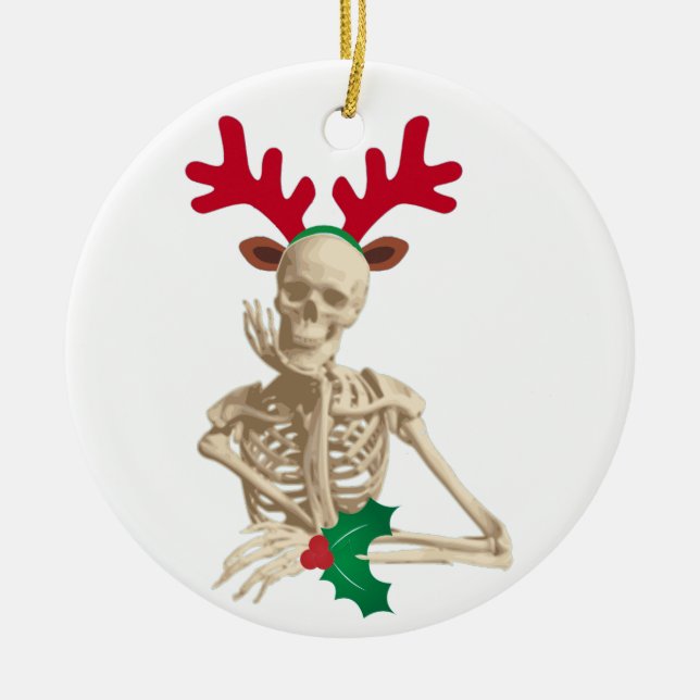 skeleton nightmare christmas ceramic tree decoration (Front)