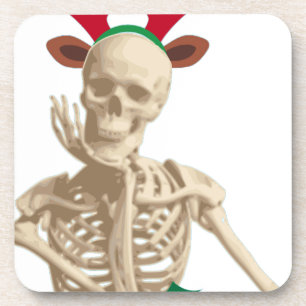 skeleton nightmare christmas coaster
