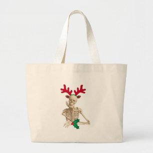 skeleton nightmare christmas large tote bag