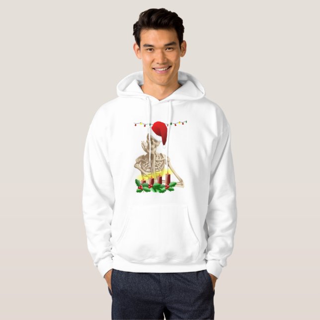 skeleton nightmare christmas mens hoody sweatshirt (Front Full)