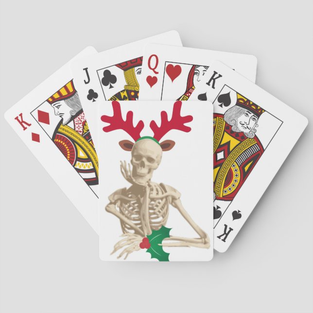 skeleton nightmare christmas playing cards (Back)