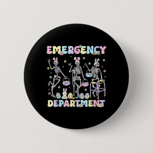 Skeleton Nurse Dancing Easter Day Emergency 6 Cm Round Badge