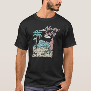 Skeleton On Beach Always Salty Summer Graphic T-Shirt