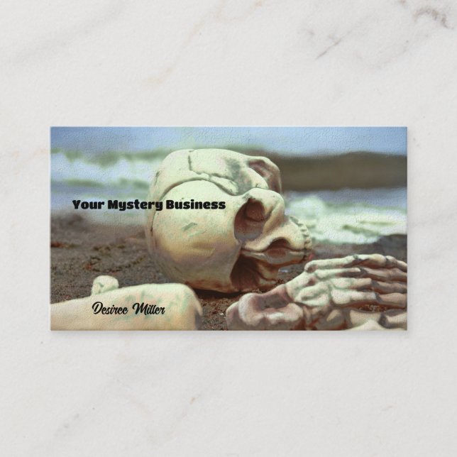 Skeleton On Beach Business Card (Front)