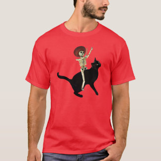 Skeleton on Cat T-Shirt