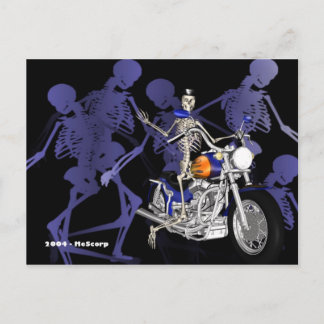 Skeleton On Chopper - Postcard