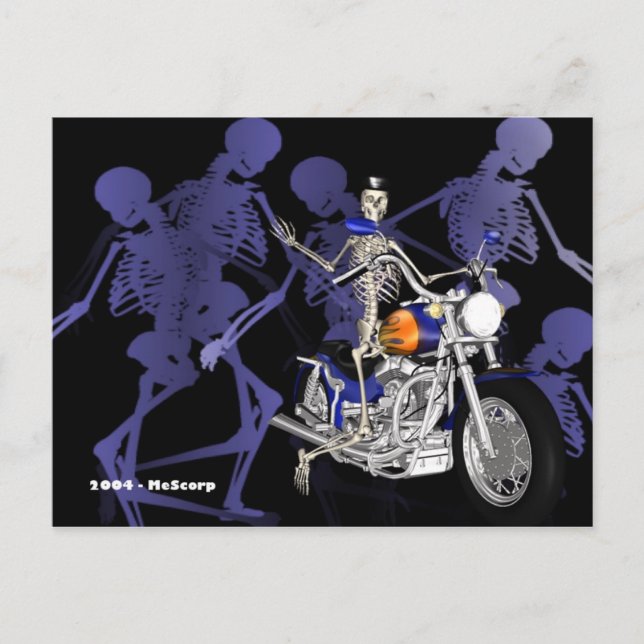 Skeleton On Chopper - Postcard (Front)