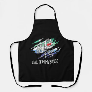 Skeleton on Gay Flag Colours Background Apron