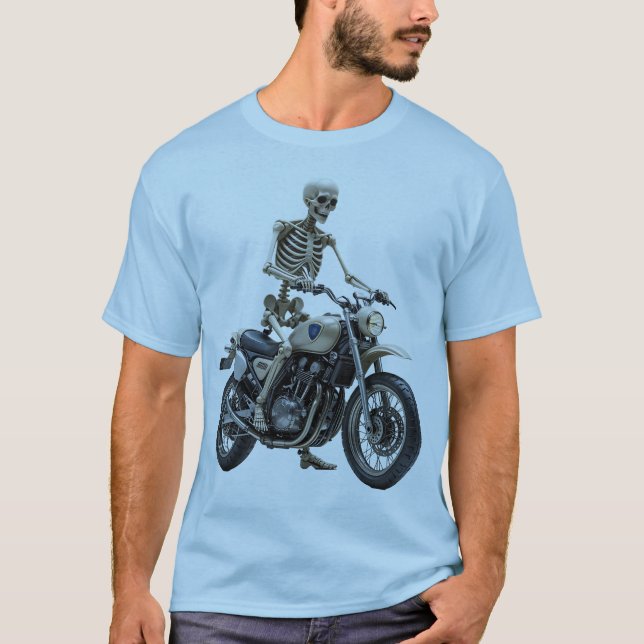 Skeleton On Motorbike Men's Basic T-Shirt (Front)