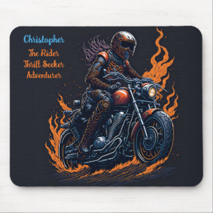 Skeleton On Motorcycle Mouse Pad