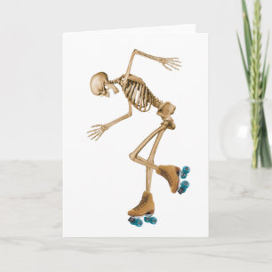 Skeleton on Roller Skates Card