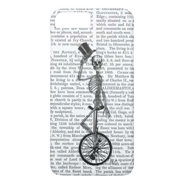 Skeleton on Unicycle Case-Mate iPhone Case (Back)