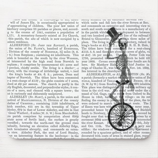 Skeleton on Unicycle Mouse Pad (Front)