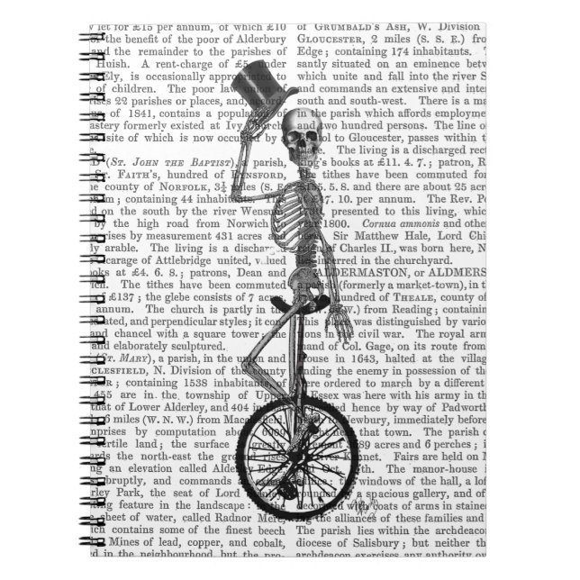 Skeleton on Unicycle Notebook (Front)